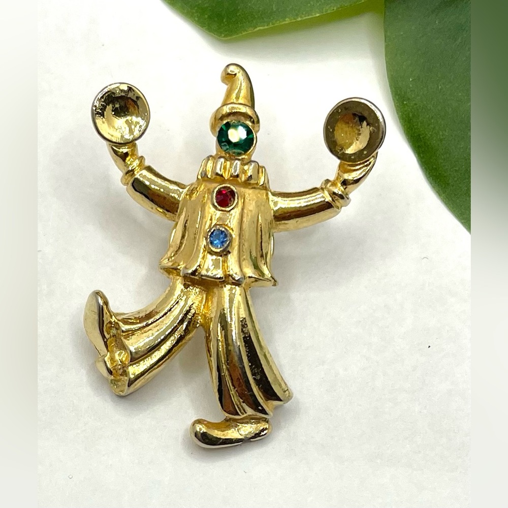 Vintage Signed JJ Clown Scatter Pin